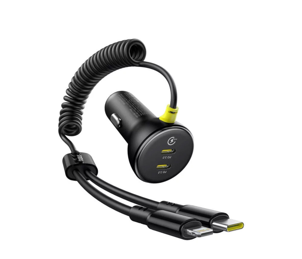 Baseus Car Charger (C+C)+(C&L) Cable 60W Black - 1348133 - zdjęcie 5
